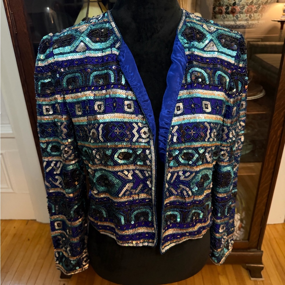 Papell Boutique Multicolor Embellished Blazer